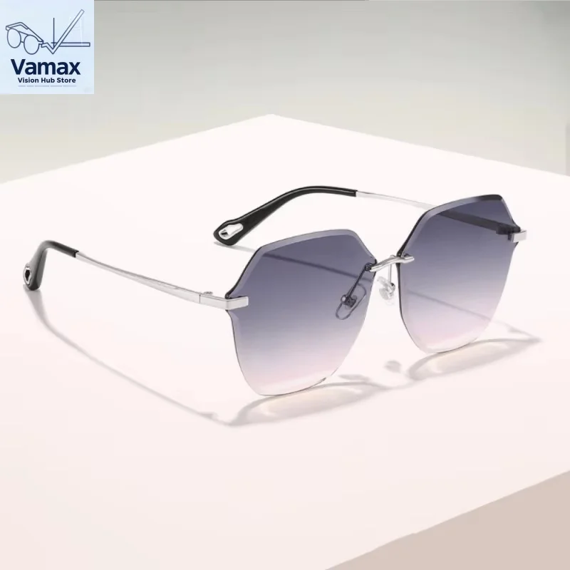 

VAMAX Chic Frameless Gradient Sunglasses Women Fashion UV Protection Eyewear Luxury Sun Glasses