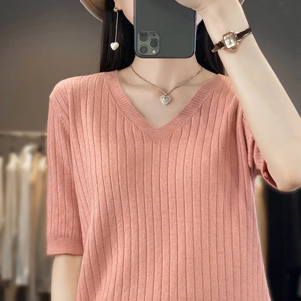 

Chic Summer T-Shirt Women's Fashionable Casual Top Sleeveless Graphic Print Crew Neck Short Sleeve T-Shirt