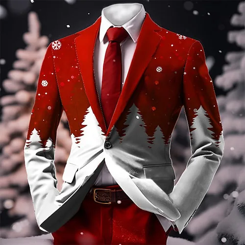 

HOO 2025 men's new model, loose lapel, retro versatile simple casual printed blazer