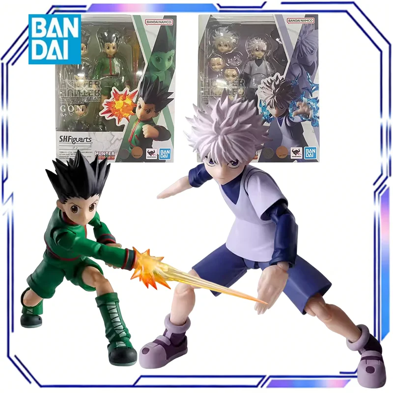 

Оригинальная коллекционная аниме-фигурка Bandai S.H.Figuarts Hunter x Hunter: Киллуа Золдик, Гон Фрикс, подвижная модель, игрушка-подарок