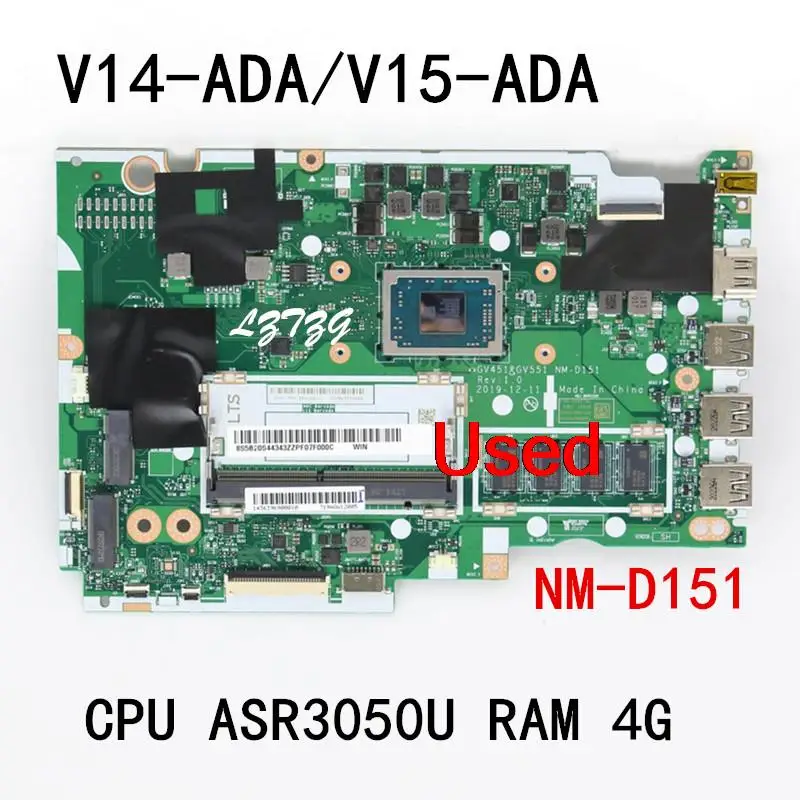 NM-D151 For Lenovo V14-ADA/V15-ADA Laptop Motherboard With CPU ASR3050U RAM 4GB FRU 5B20S44343