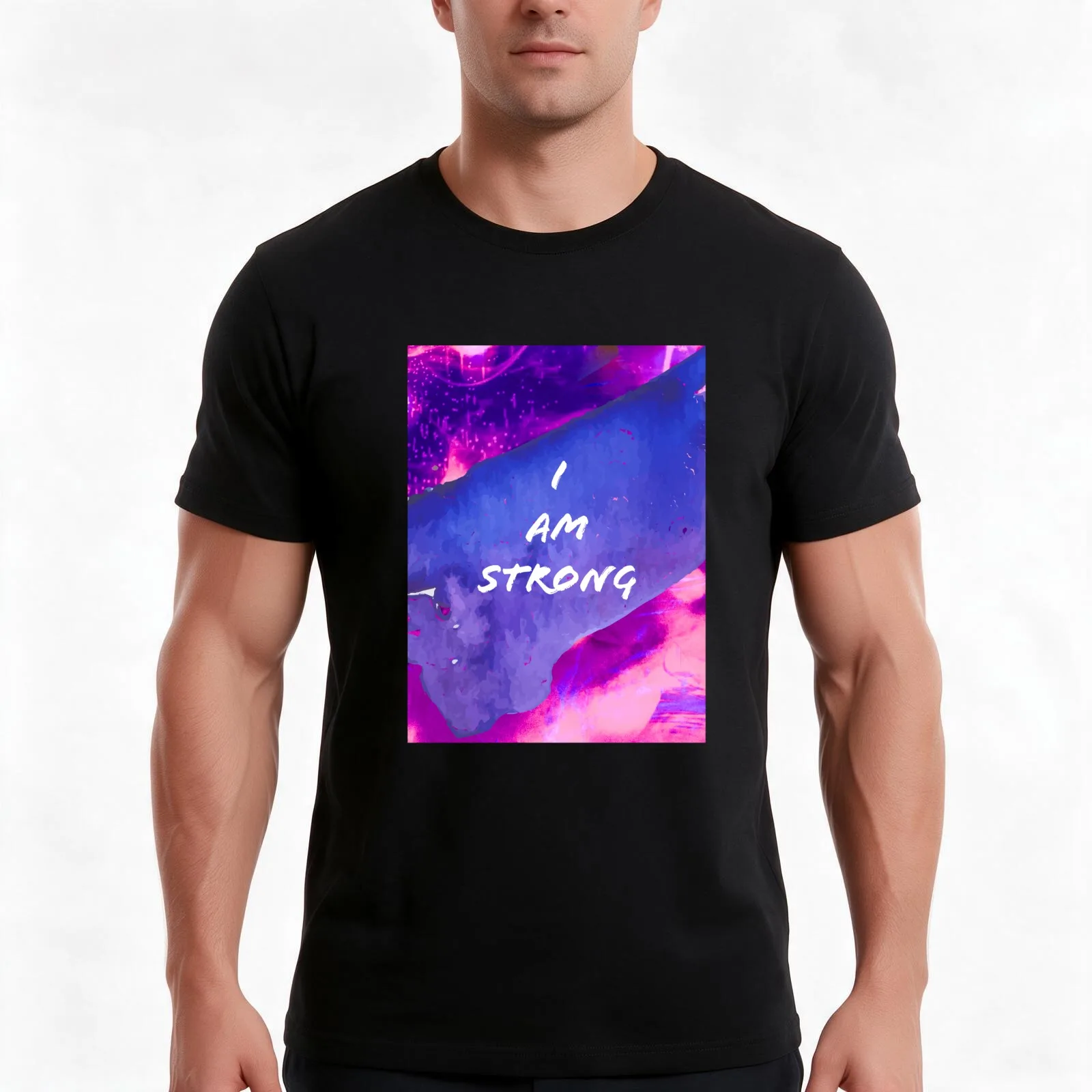 I AM STRONG | Self Love Affirmation Art by Alana Vera T-Shirt Summer Casual Cotton Tee Oversized Streetwear Tops 100% Cotton