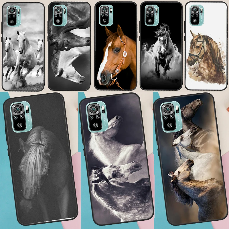 Funda para Xiaomi Redmi Note 14 Pro 13 12 11 10 15 Pro Plus Redmi 15 C 13 10C 12C 14C 13C con diseño de Caballo, Potro y Jóvenes Caballos