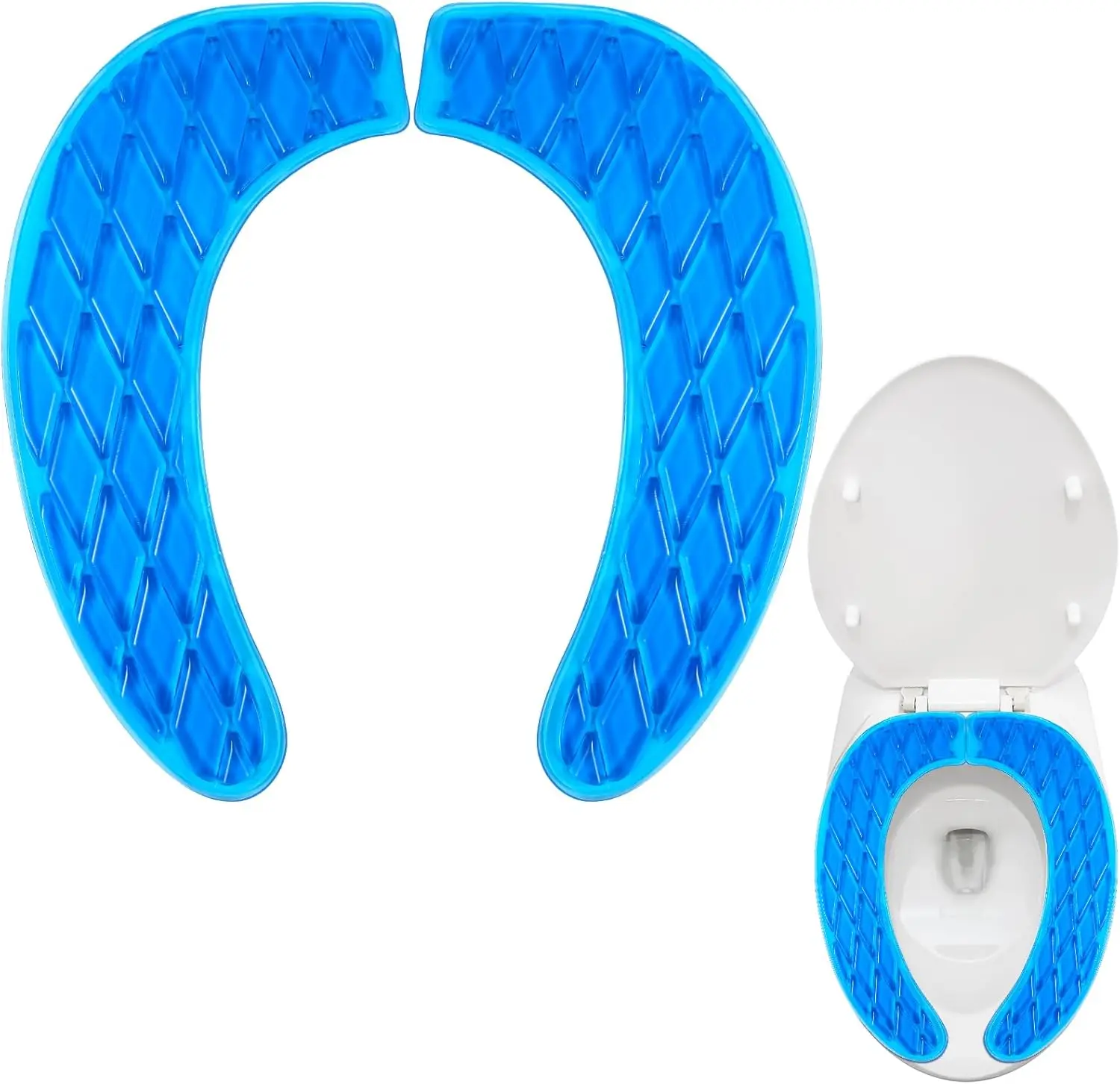 

Gel Toilet Seat Cushion Washable Padded Riser Comfort for Elderly Seniors Blue