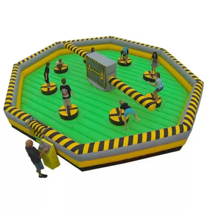 Factory Custom Adult Kids Eco-Friendly PVC Inflatable Sweeper Eliminator Total Wipeout Toxic Meltdown Game for Sale