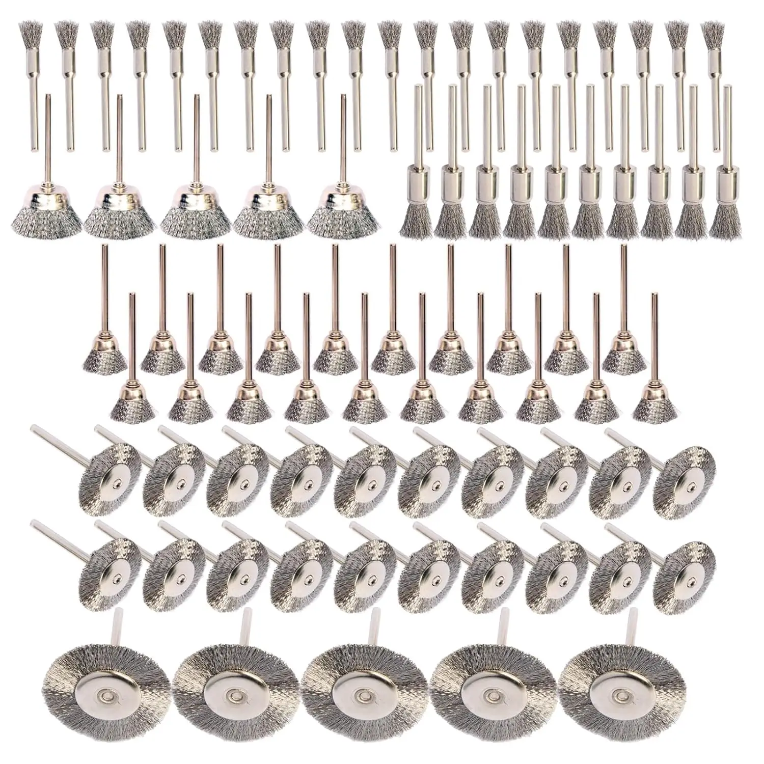 

Набор из 80 проволочных щеток для роторного инструмента, комплект аксессуаров из нержавеющей стали для роторного инструмента