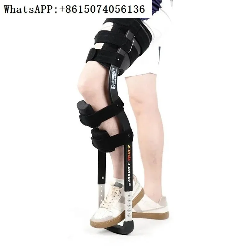 Support Free Rehabilitation Mobility Aids Knee Walker Single-Leg Telescoping Assisted Walking Training Stick Hands Free Crutch