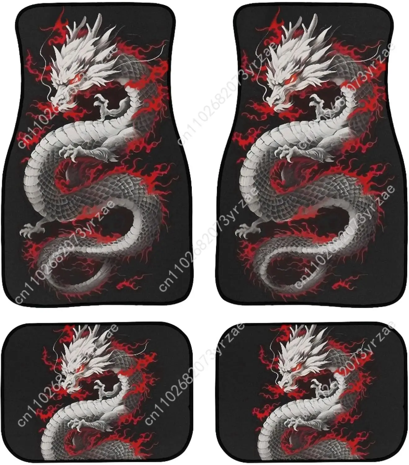 

Asian Dragon 4pcs Universal Car Floor Mats All-Season Fashionable Auto Interio Absorbent Non-Slip Washable Car Floor Mats