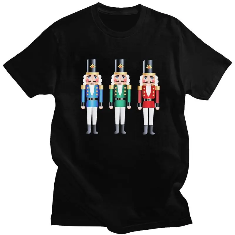 Custom Nutcracker Doll T Shirts Men Short Sleeve Cartoon Christmas Nutcrackers Soldier Tee Tops Slim Fit Tshirt Merch
