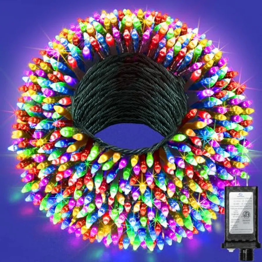 

240Feet Christmas Lights Outdoor, Christmas Tree Decoration Lights with 12 Modes and Timer Memory, Dimmable Plug In Waterproof