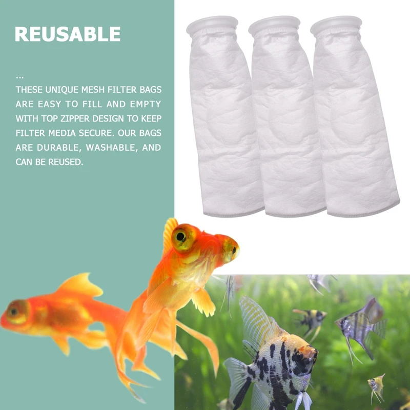 8 Packs Of Filter Socks, 200 Micrometres, For Fish Tank/Saline Aquarium, Pond, For Sump/Overflow