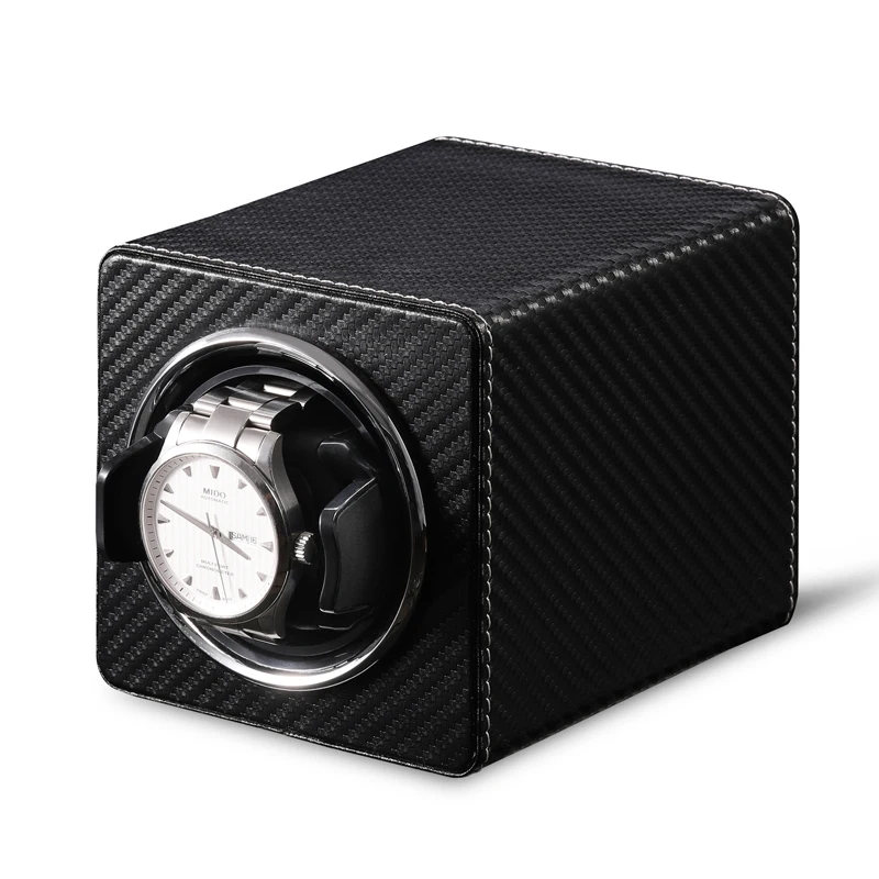 Embers Single Watch Winder Battery Wooden Shaker Watch Boxes Automatic Winder Storage Case Mabuchi Motor