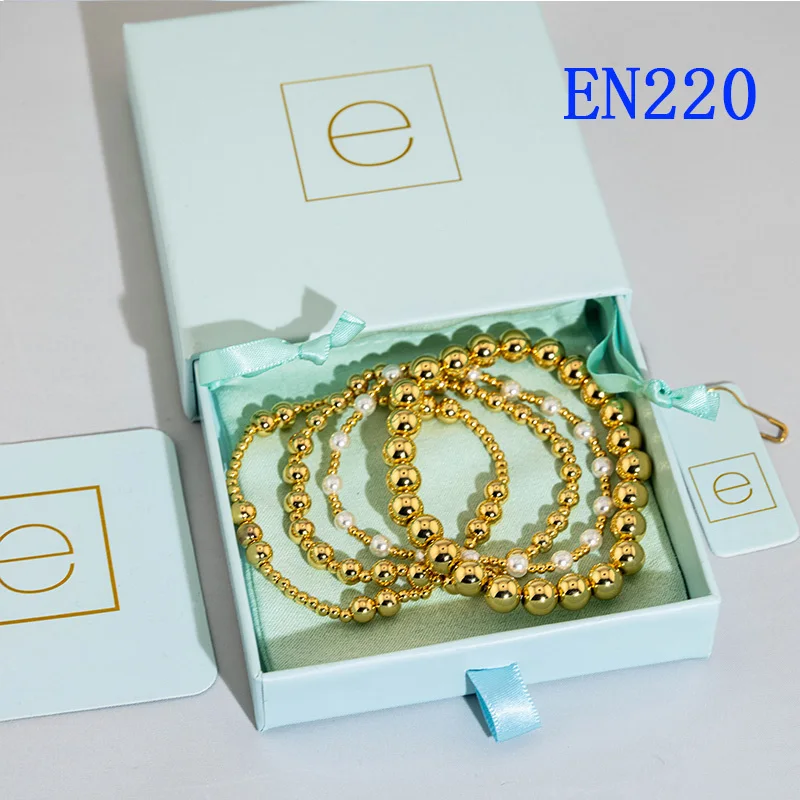 VKVVA Fashion Jewelry Gold-plated Bead and Pearl Bracelet Set 4pcs for Women Birthday Gifts, Unique Gift