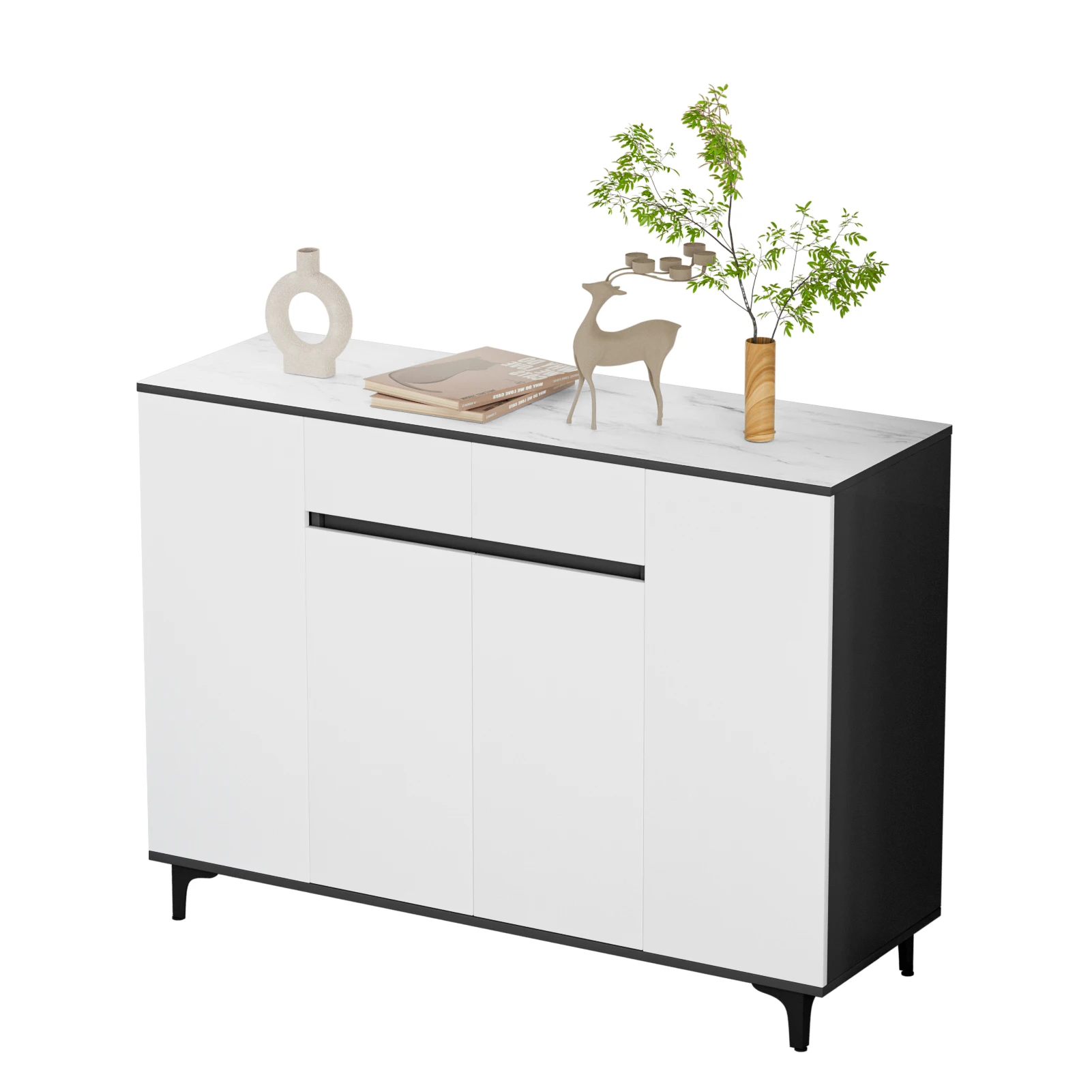 

Kitchen Buffet Sideboard with 4 Doors and 2 Drawers, Kitchen Storage Cabinet, Kitchen Buffet Sideboard, Coffee Bar Storage Cabin