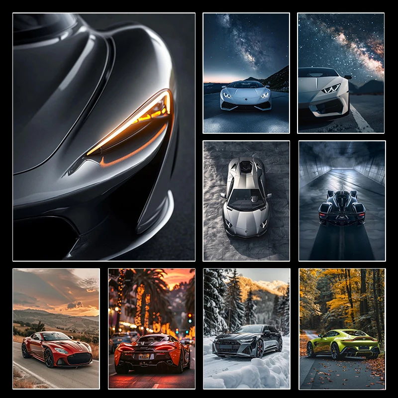 Modern Classic Famous Car Sports Car Posters Canvas Painting Printing Pictures Art Room Home Living Room Club Wall Decor Gift