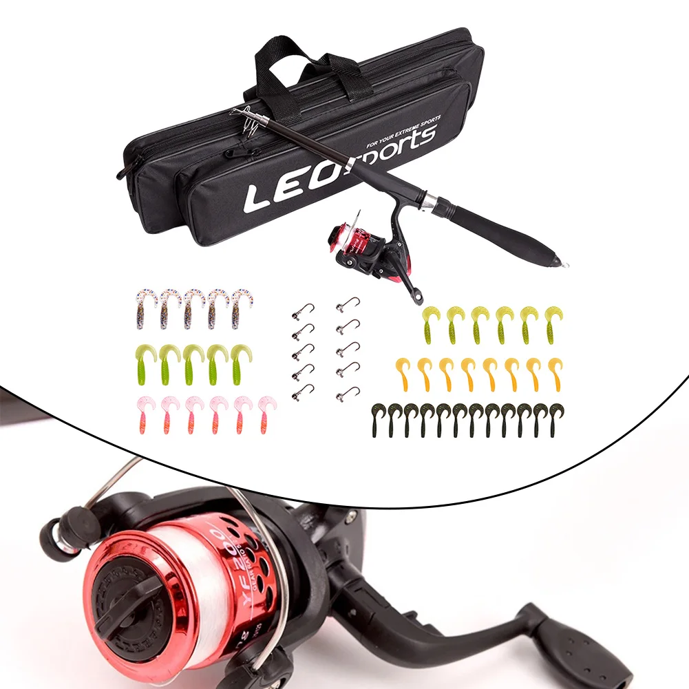 

Telescopic Fishing Rod Fishing Reel Bait Kit 1.3/1.6M Fishing Rod Fishing Equipment Set Fishing Tackle Accessories