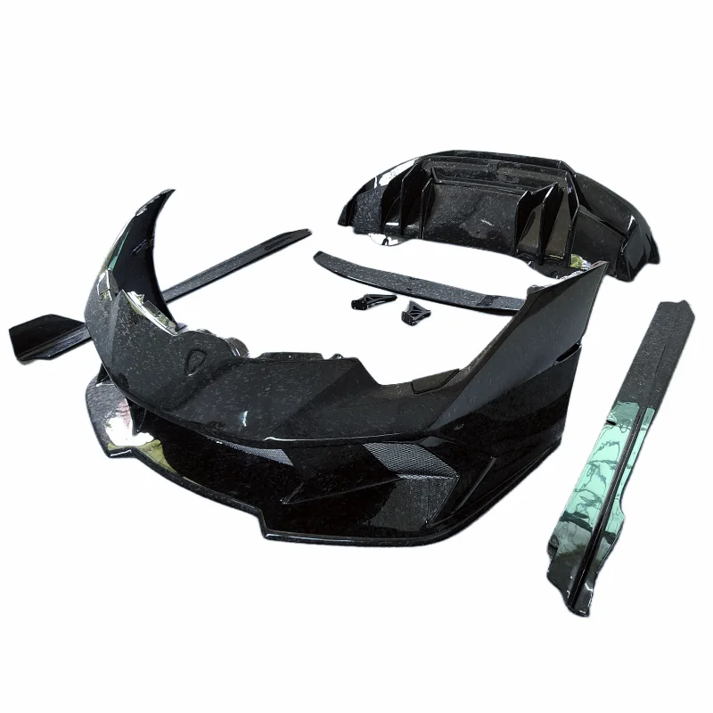 High Quality Carbon Fiber Forged Pattern V-style Front Rear Bumpers Side Skirts Spoilers for Lamborghini LP580 LP610 Body Kit