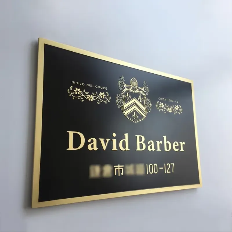 BRANDNEWSIGN Manufacturer Custom Metal Sign Board Stainless Steel Signage House Name Sign