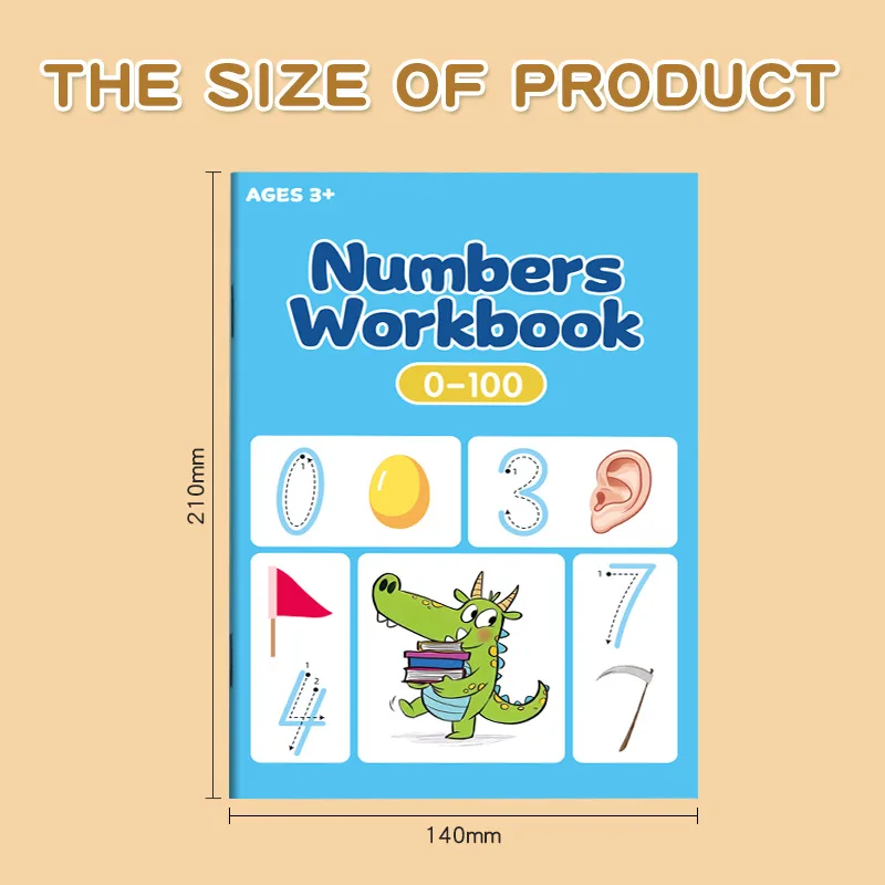 0-100 كتاب تمرينات تعلم الكتابة مصفوفة نقطية نسخ الخط ممارسة الكتب الرقمية الأحمر السكتة الدماغية القلم التحكم ممارسة الملاحظات #1