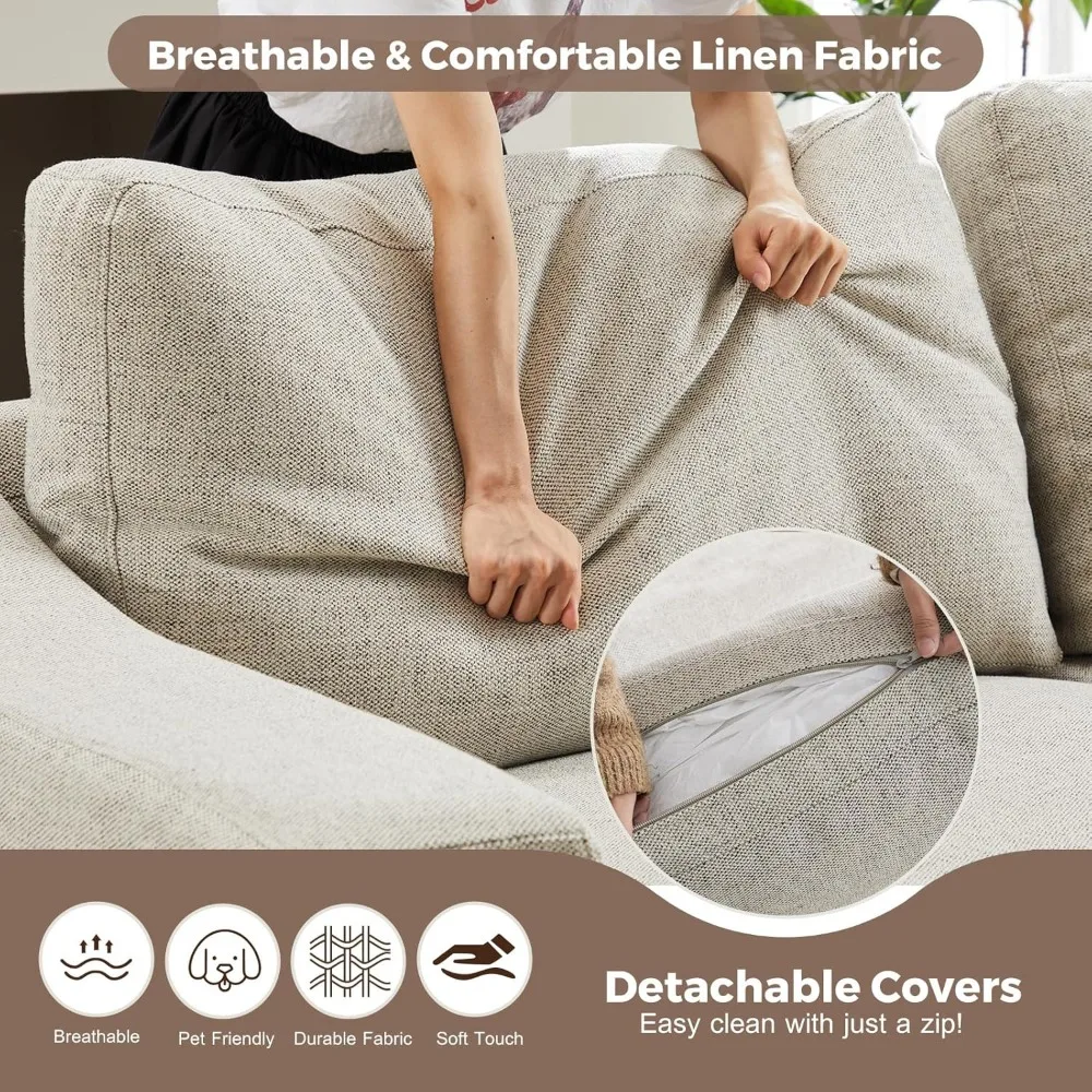 كرسي ABCASA كبير الحجم بقدرة 47 وات، كرسي أريكة منجد مريح مع مقعد كبير ومسند ذراع واسع، صالة حديثة صديقة للحيوانات الأليفة #5