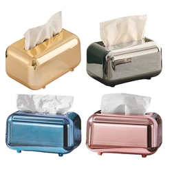 Luxury Golden Tissue Boxes Storage Napkin Holder Kitchen Tissue box Paper Case Organizer Ornament Craft Desktop Tissue Holder