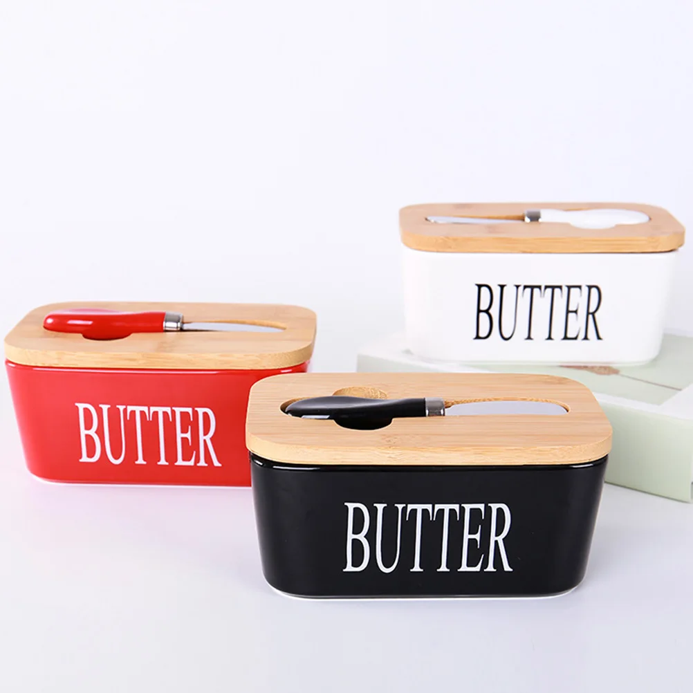 

Ceramic Butter Dish Rectangle Design High Grade Safe Kitchen Utensil Gift Idea Hand Butter Churner Kitchen Utensil