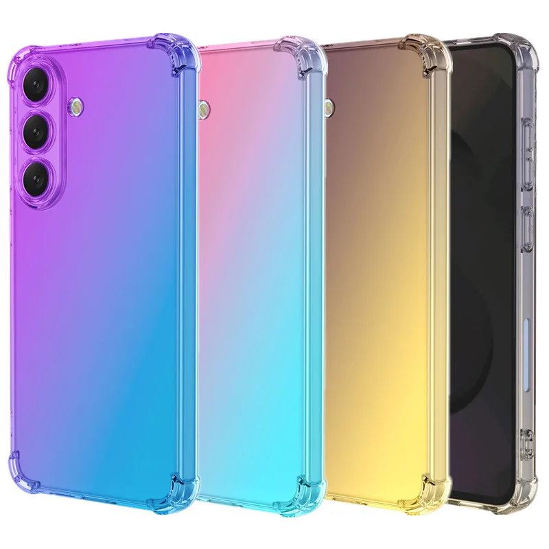 Vier-Ecken Stoßfeste Farbverlauf TPU Hülle für Samsung Galaxy S26 S25 FE Edge S25 Ultra Plus S25+ Schutzhülle Rahmen Fundas