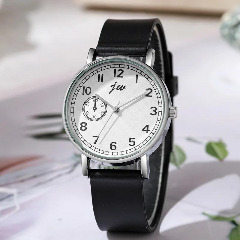Round couple watch, men's and women's minimalist quartz watch