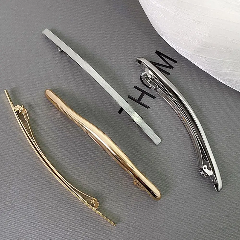 Automatic Smooth Spring Clip Elegant French Barrette Back of the Head Simple Style Hair Clip Women Hair Accessories