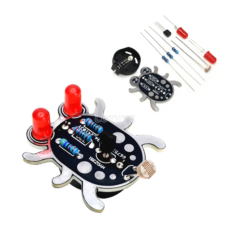 DlY Electronic Weevil Eye Kit Photosensitivity LED Light Soldering  Assembly Welding Practice Experiment For Beginner Learn Gift