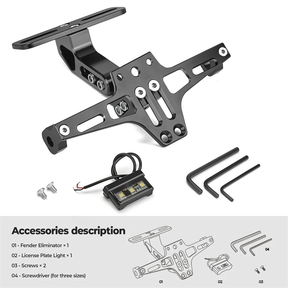 Motorrad Kennzeichenhalter Fender Eliminator Universal Motorrad Tail Tidy Motorrad Nummer Kennzeichenhalter Halterung – Detail 8