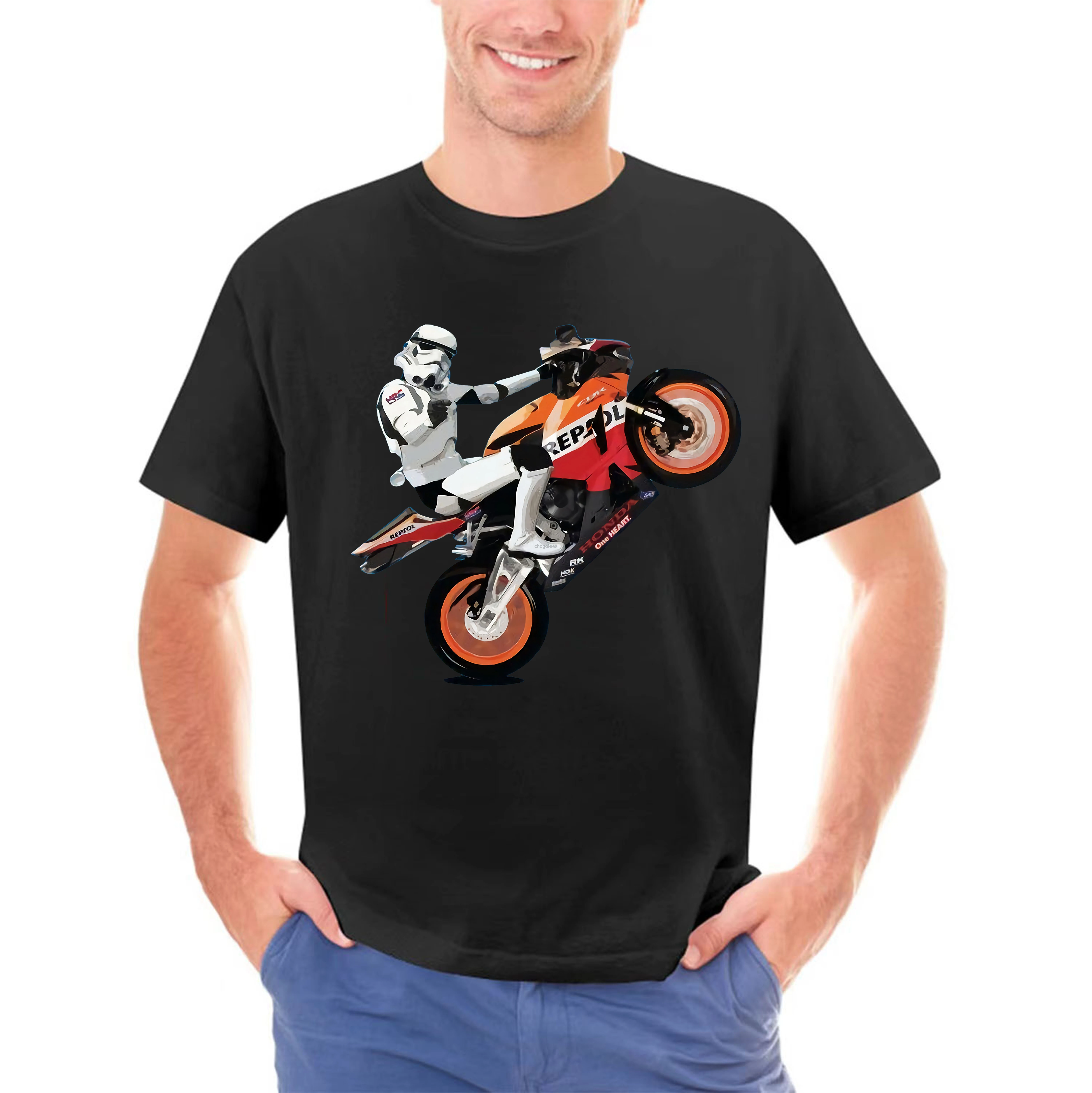 CBR 1000RR FIREBLADE STORMTROOPER T SHIRT REPSOL SUPERBIKE IOMTT  BSB RACE