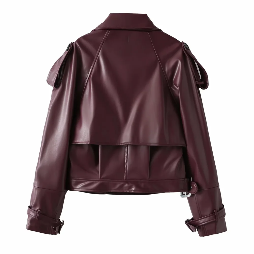 2024 new runway style loose casual leather jacket, women\'s sheepskin leather jacket, shoulder length motorcycle short jacket