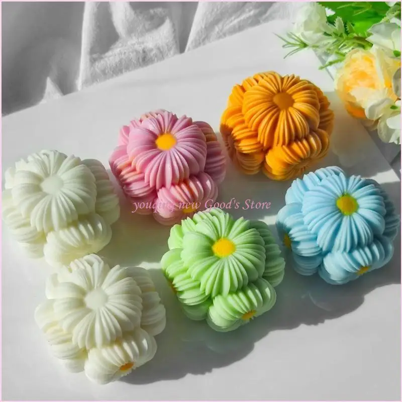 57QA قالب سيليكون مرن لصناعة صابون عباد الشمس والشموع المصنوعة يدويًا #2