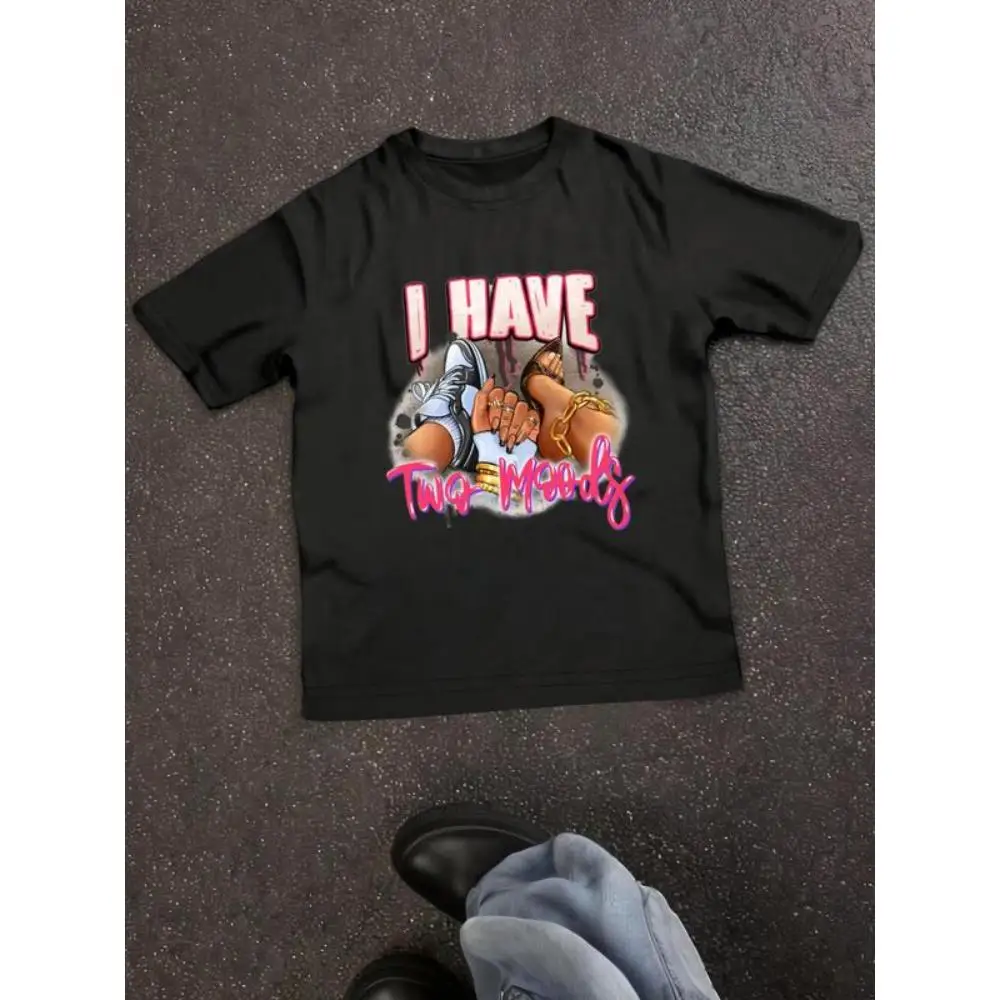 

Women's "I Have Two Moods" T-Shirt | Funny Personality Quote Graphic Tee | Trendy Social Media Humor Gift Top