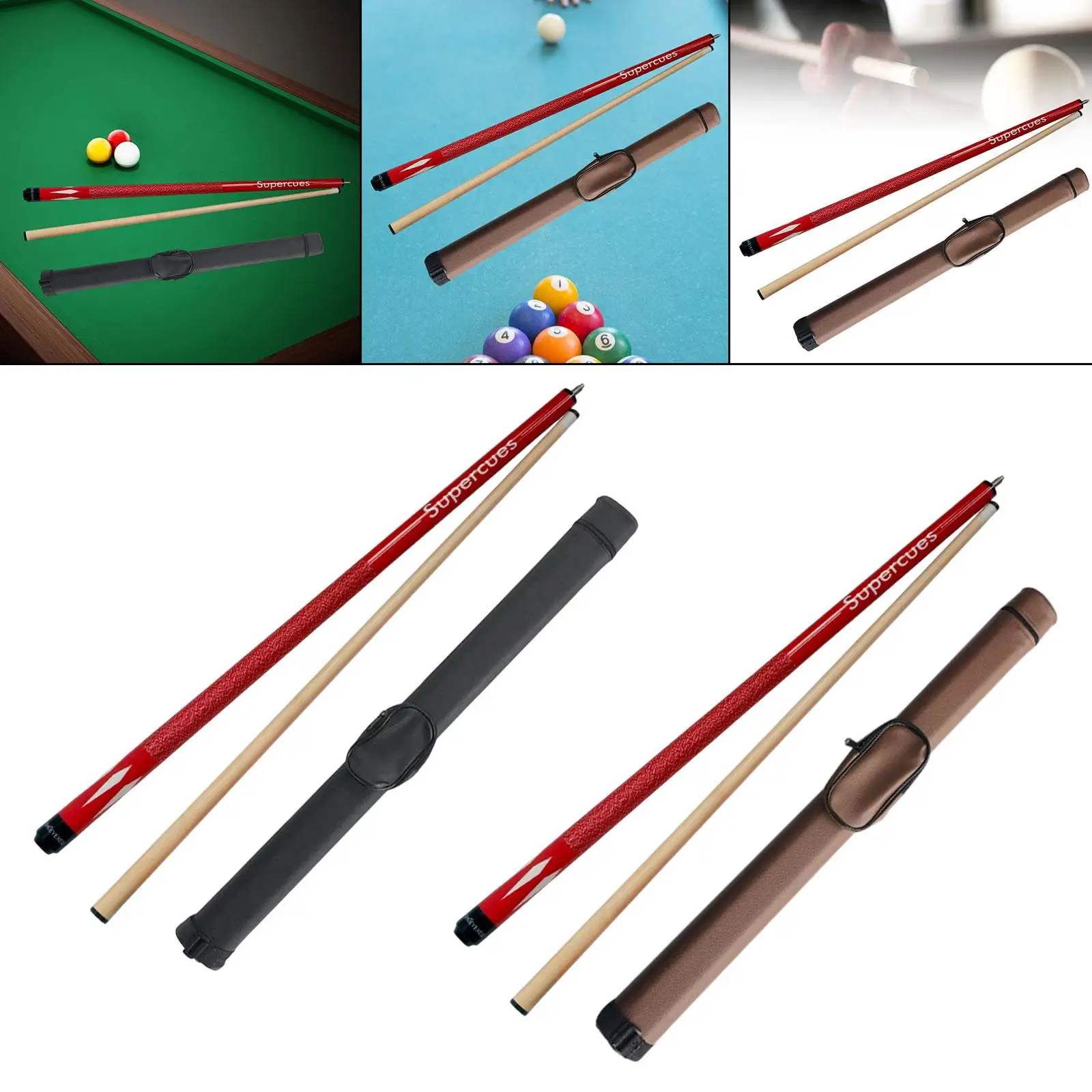 Pool Cue with Case Split Pool Cue Case Players 1/2 58inch Portable Billiard Cue Stick for House Home Bar Practice Cue Pool Game
