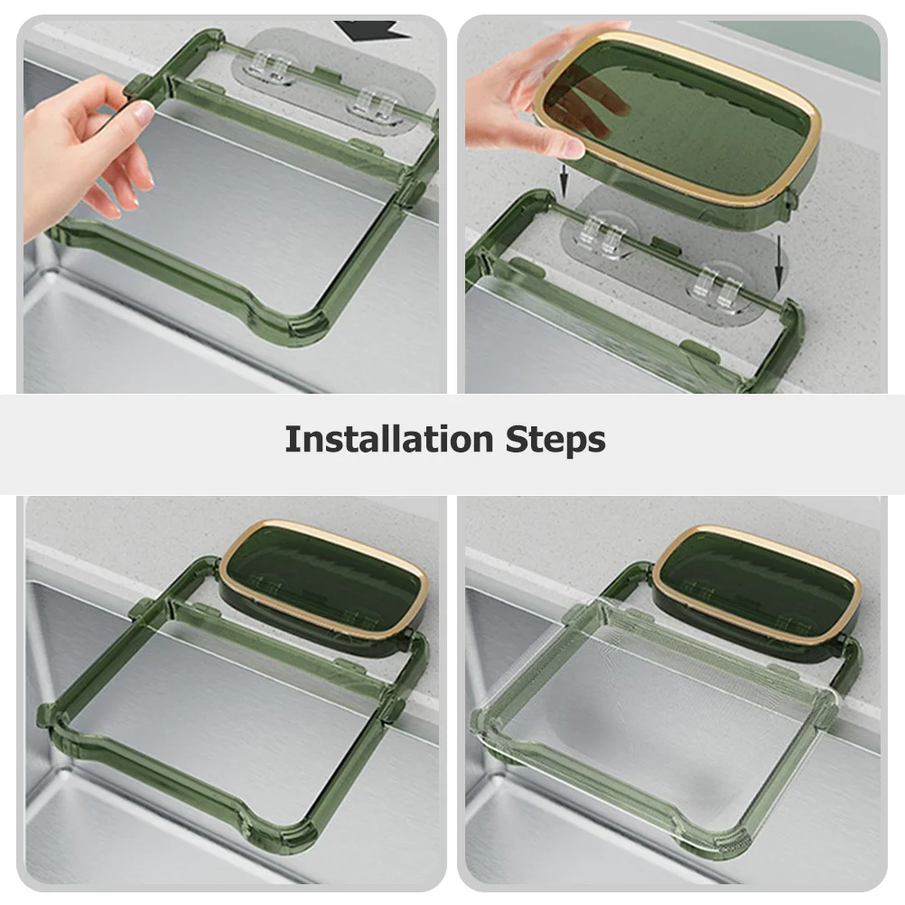 

1 Set Kitchen Sink Strainer Rack Filter Mesh Drain Basket For Food Hair Catcher Space Saving Easy Install No Drilling Durable