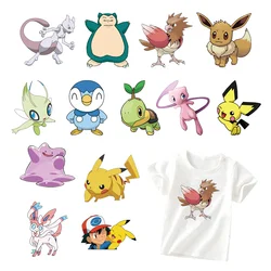 Anime Pikachu Bulbasaur Clothing stickers fusible clothing patches stripes appliques iron on transfer