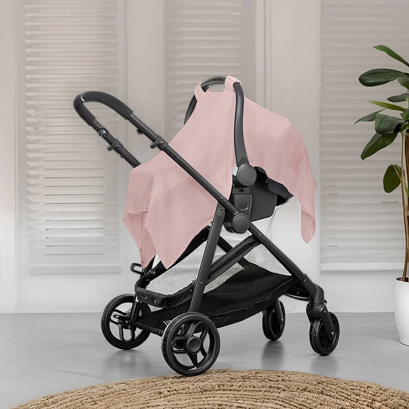 

Cotton yarn baby basket cover, gauze stroller cover, lightweight and breathable sunshade cover