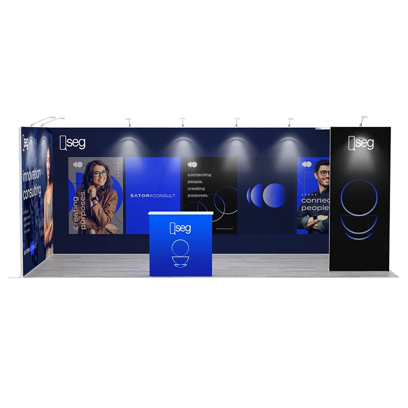 The Most Popular 10x20 Modular Booth with Lightest Aluminum Frames Toolless Set up System Trade Show Booth