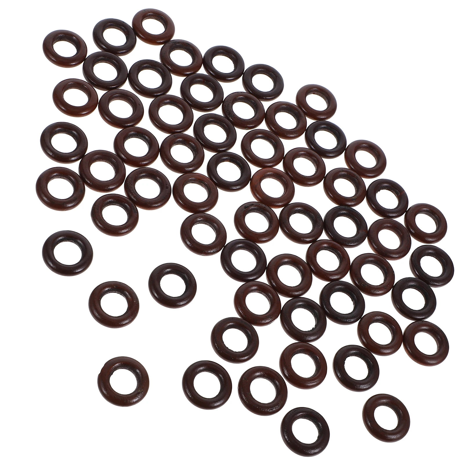 

60pcs Wooden Rings Accessories for Crafts Jewelry Making Deep Coffee Color Easy Clean Long Use Friendly Sewing Supplies