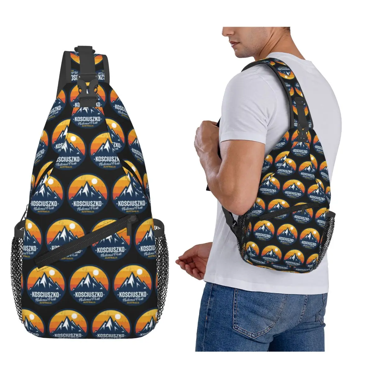 

Mount Kosciuszko National Park New South Wales Australia Chest Bag Men Sling Crossbody Backpack Chest Bag Daypack Shoulder Bag