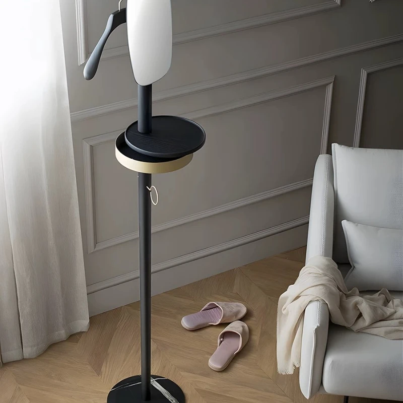 Moderner Wohnzimmer-Kleiderständer aus Massivholz mit Spiegel, beweglich
