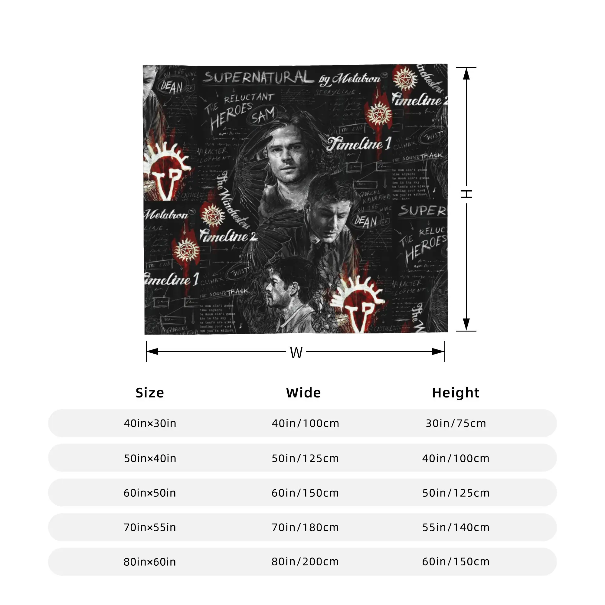 Sam Winchester Dean Winchester Castiel Blanket Cover Velvet Supernatural Movie Wings Thin Throw Blankets for Bedroom Sofa Quilt