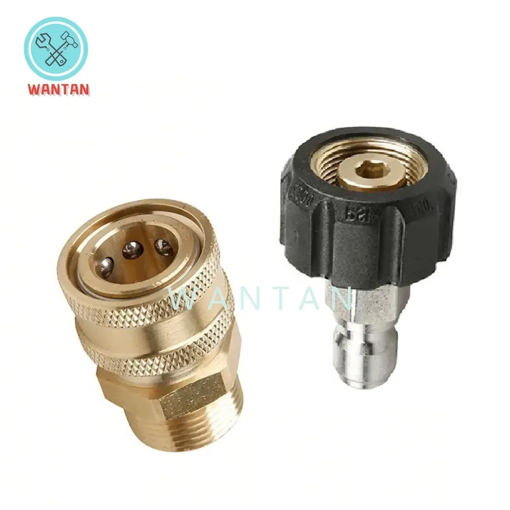 

2Pcs/Set Connect Pressure Washer Adapter M22-14 Mm Swivel To 3/8 Inch Pressure Washer Adapter Kit