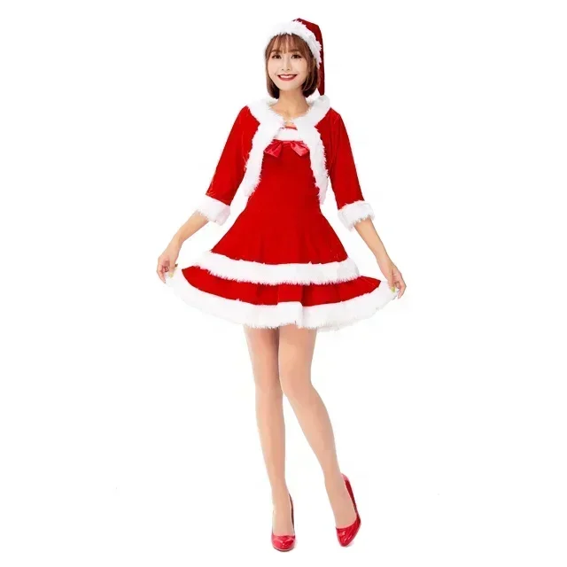 

Christmas Girl Cute Strapless And Shawl Dress