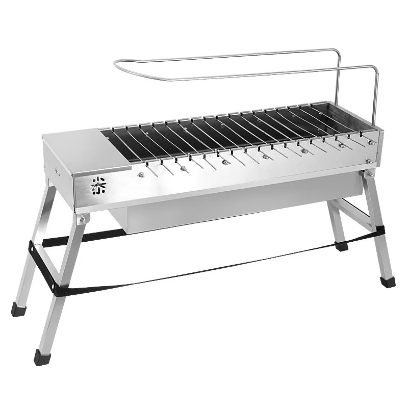 Outdoor Portable Folding Stainless Steel BBQ Charcoal Grill USB Electric Household Automatic Rotating Barbecue Machine