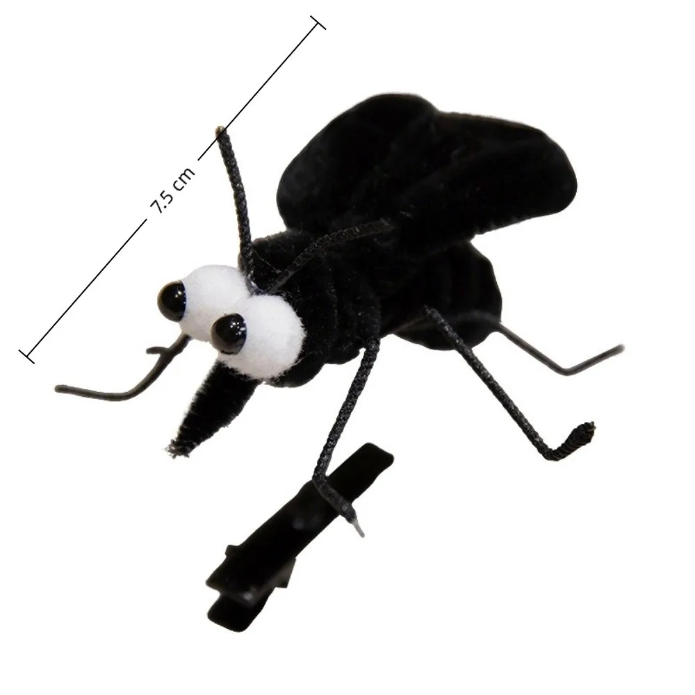 لطيف مقلد البعوض دبوس الشعر لينة قلادة صغيرة ألعاب من القطيفة مضحك الحشرات الربيع دبوس الشعر نكتة الدعائم