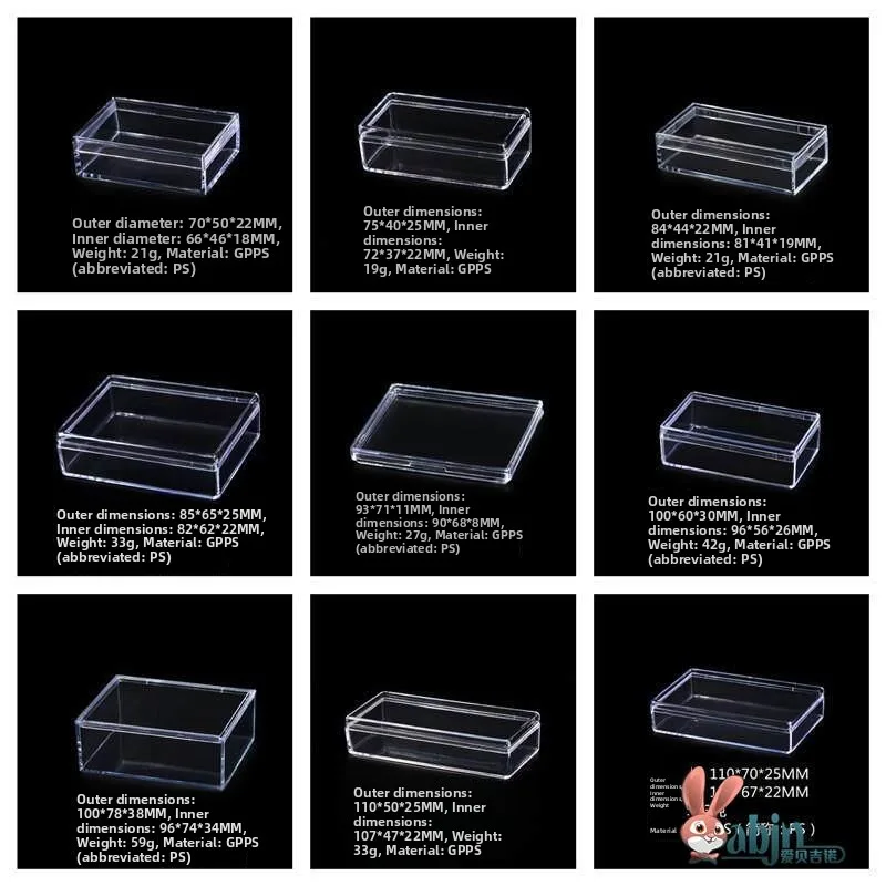  Food Grade Acrylic Plastic Storage Box High Transparent round Rectangle Desktop Cover Small Organizer Box Love Shape