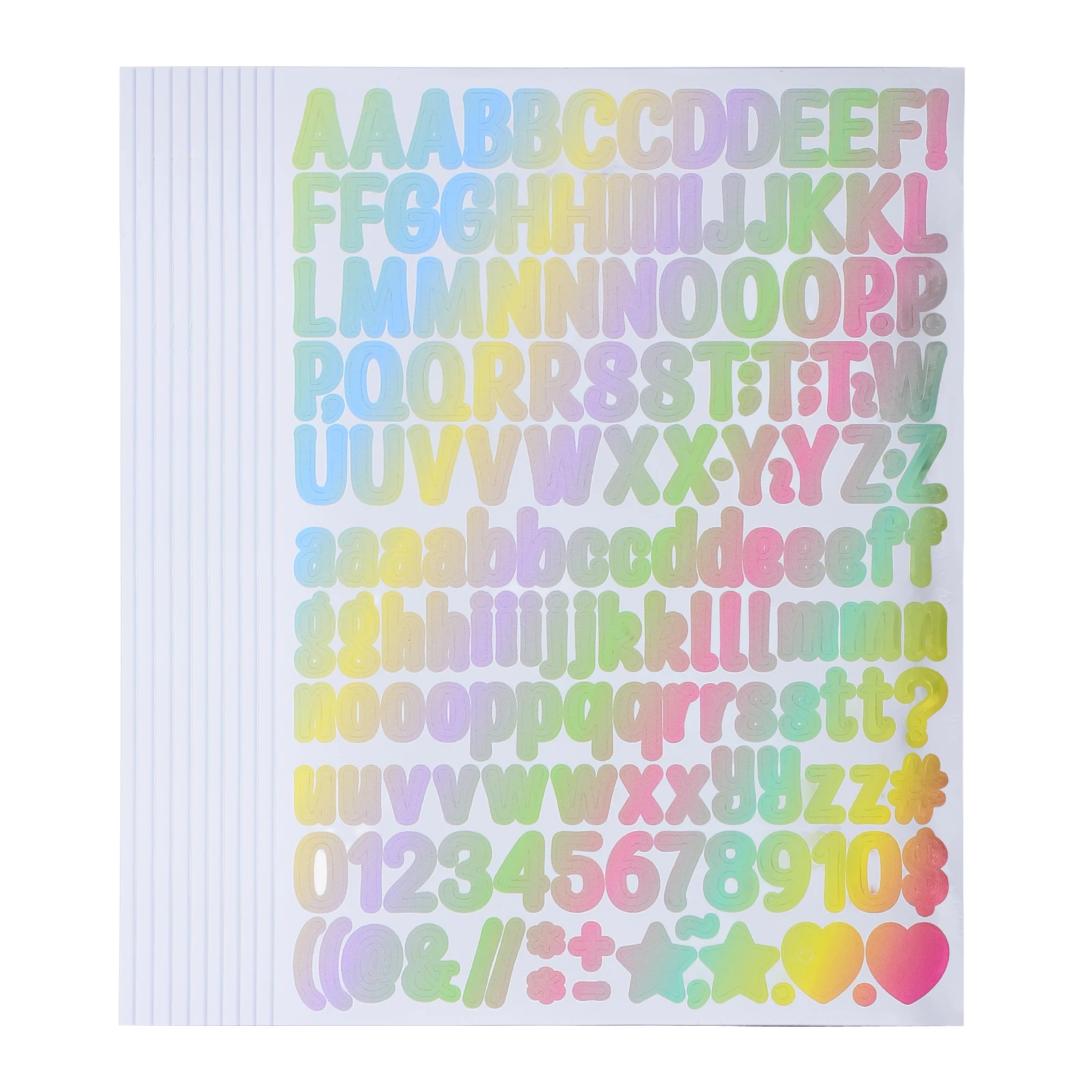 

10pcs Stickers Colorful Vinyl Gradient Self Adhesive Decorative Scrapbook Letters Scrapbook Craft Stickers Letters